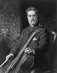 Porträt von Alfredo Piatti mit Cello